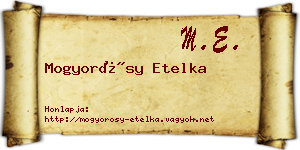 Mogyorósy Etelka névjegykártya