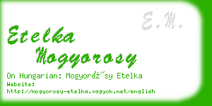etelka mogyorosy business card
